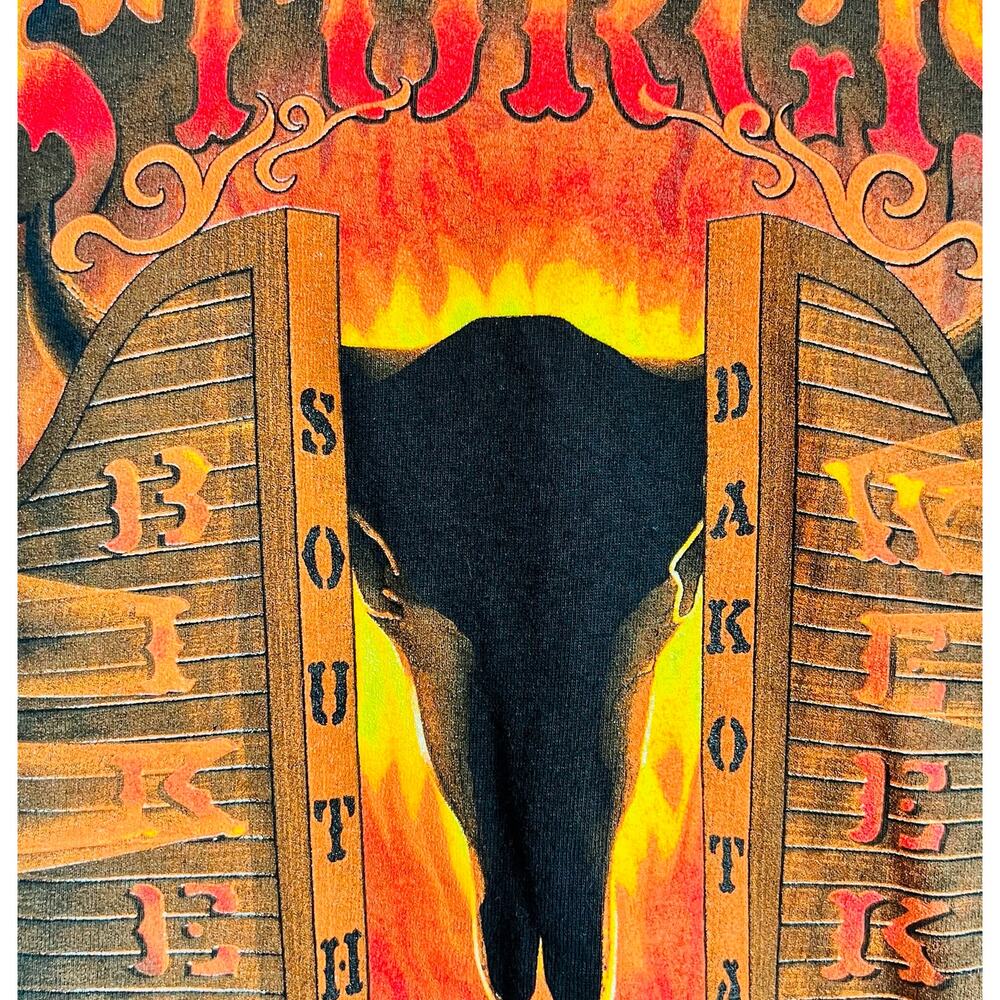 Sturgis South Dakota Bike Week 2004 Black Orange T-Shirt Cotton Men's size S - Picture 9 of 9